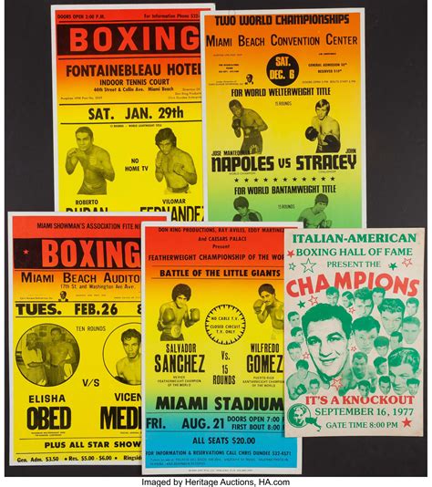 1970 S 80 S Boxing Posters Lot Of 5 Boxing Collectibles Lot 44162 Heritage Auctions