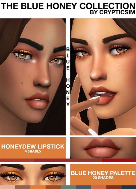 Blue Honey Collection By Crypticsim Makeup Cc Sims 4 Cc Makeup Sims 4