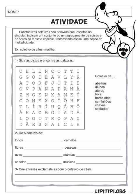 Atividades Substantivo Coletivo 4 Ano