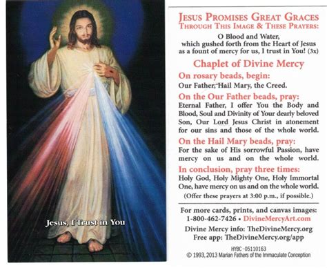 Inexpensive Divine Mercy Prayer Cards How To Pray Chaplet Of Divine Mercy Blue Background