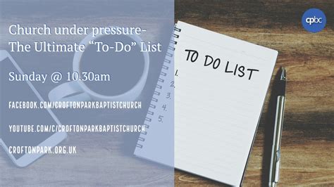 Church Under Pressure The Ultimate To Do List Heres A List Of