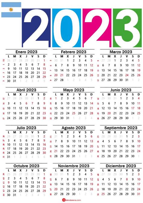 Calendario Argentina Con Festivos Almanaques Para Imprimir