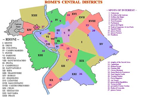Rioni Romes Central Districts A Map For Saturday Pinterest