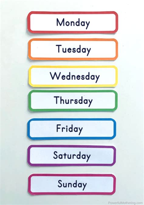 The english days of the week are part of an astrological tradition of naming the days after the sun, the moon, and the five visible planets. Days Of The Week Printable Cards in 2020 | Preschool ...