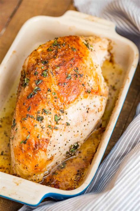 Roast Turkey Breast Made With Butter Herbs Salt And Pepper Has Tender Juicy Meat And Crispy