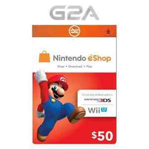 It's almost as good as cash but comes in a card or a digital voucher so it's easily portable and takes seconds to send and receive. Nintendo eShop Gift Card 50 USD - Nintendo Switch/3DS/Wii ...