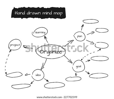 Hand Drawn Mind Map Flow Chart With Space For Your Text Isolated