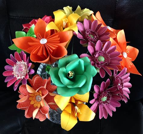 Handmade Paper Flower Bouquet Coloring Pages