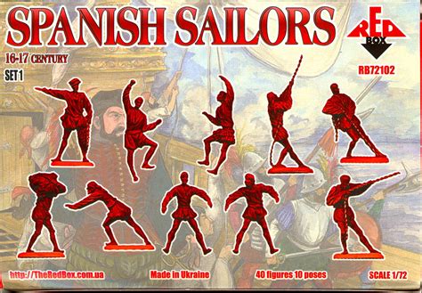 Red Box Models 172 Spanish Sailors In Battle 16th 17th Century Figure
