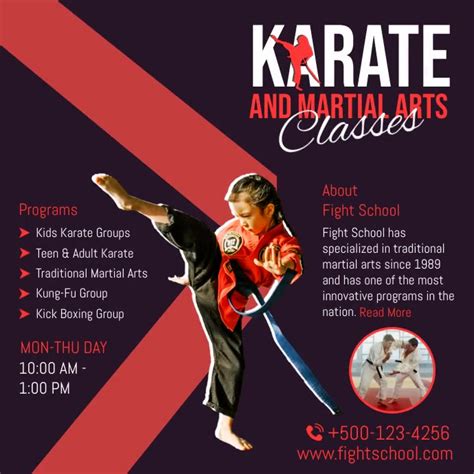 Karate Classes Promotion Banner Template Postermywall