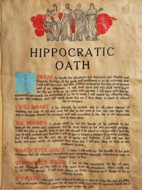 Above All Do No Harm The Hippocratic Oath Revisited Reasons For