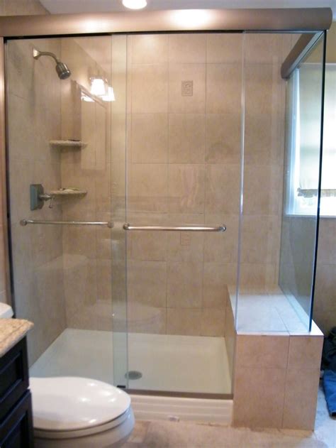 Shower With Sliding Door And Bench Google Search Frameless Sliding
