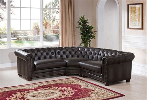 Yes, we carry a jet black product in sectionals. Madison Distressed Grey Leather 3 Piece Sectional ...
