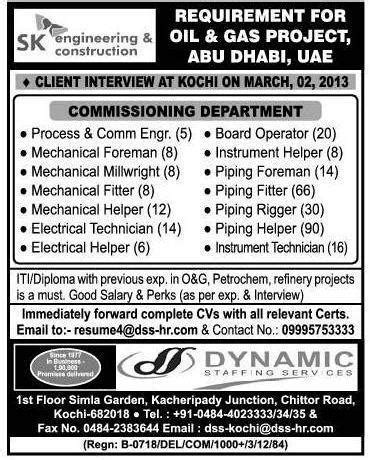 Latest jobs in uae 2021 for teaching, bank, it, engineering, medical and students. Oil & Gas Vacancies, UAE From India - Jobalert