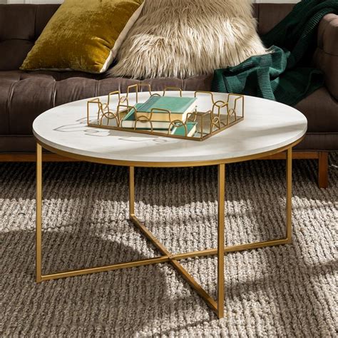 Marble And Gold Coffee Table Round Maryjo Perales