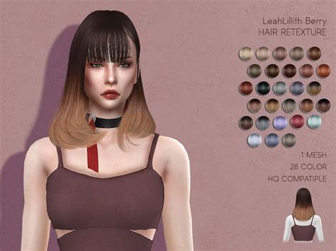 The Sims Resource Leahlillith`s Berry Hair Retextured By