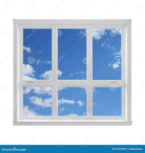 Blue Sky Seen Through The Window Stock Image Image Of Cloudy