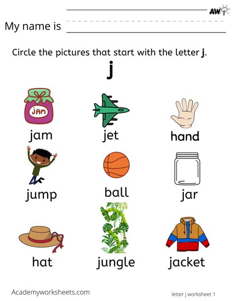 learn the letter j j learning the alphabet academy worksheets