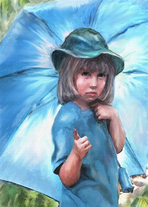 Blue Umbrella Painting By Jane Schnetlage Fine Art America