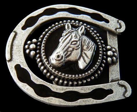Horses Horseshoe Western Rodeo Cowboy Big Belt Buckles Boucle De