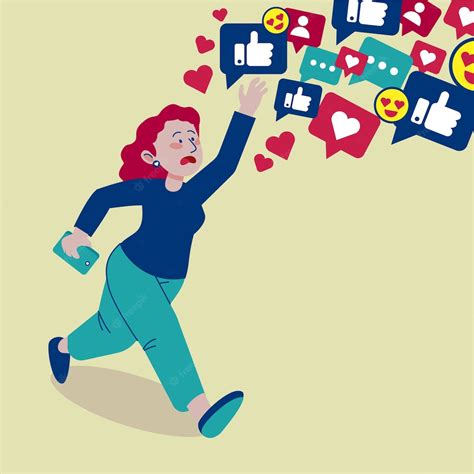 free vector social media addicted person illustrated