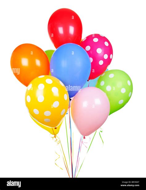Colorful Helium Balloons Isolated On White Background Stock Photo Alamy