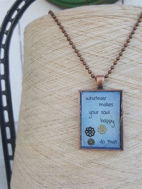 Inspirational Word Art Jewelry, Soulful Charm Necklace, Positive Quote