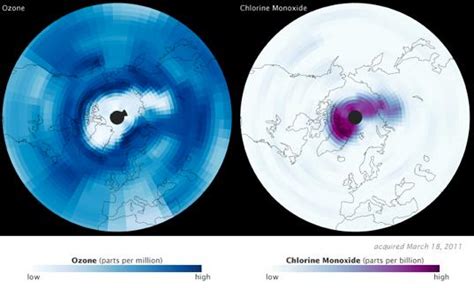 Earth Observing Satellites Record Large Arctic Ozone Loss