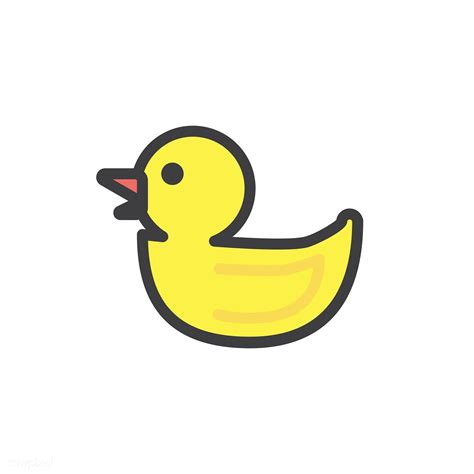 Illustration Of Yellow Rubber Duck Icon Free Image By