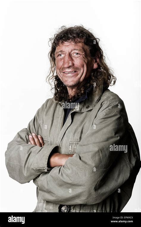 Studio Portrait Of Homeless Man Stock Photo 82933450 Alamy