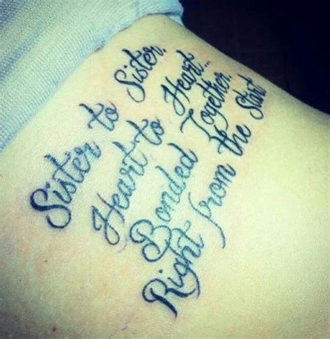 It can also signify a memorable striking flower tattoos. Such a cute quote for a sister tattoo! | Tattoo Ideas ...