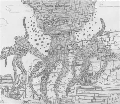 Minecraft Coloring Pages Wither Storm