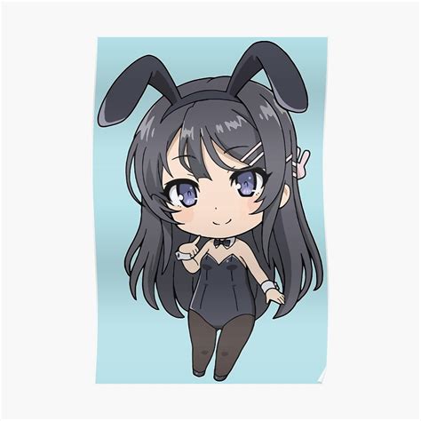Mai Bunny Girl Senpai Chibi Poster By Chibify Redbubble