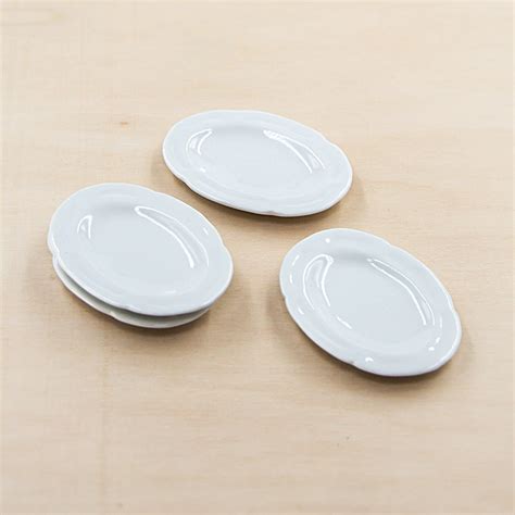 4 Miniature Oval Plates Ceramic Dinnerware Etsy