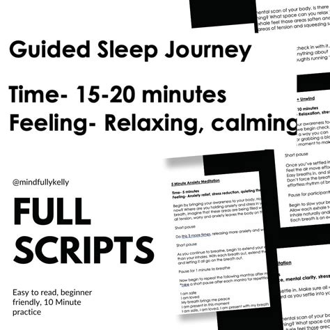 Guided Sleep Journey Meditation Script Pdf Etsy