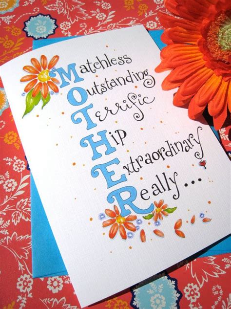 Mothers Day Card Mothers Day Floral Card For Mom Gerbera Etsy