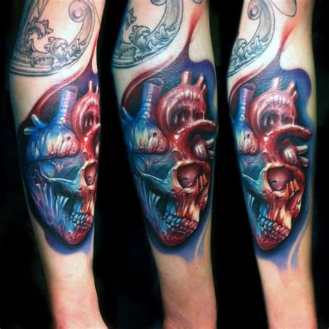 90 Anatomical Heart Tattoo Designs For Men Blood Pumping Ink