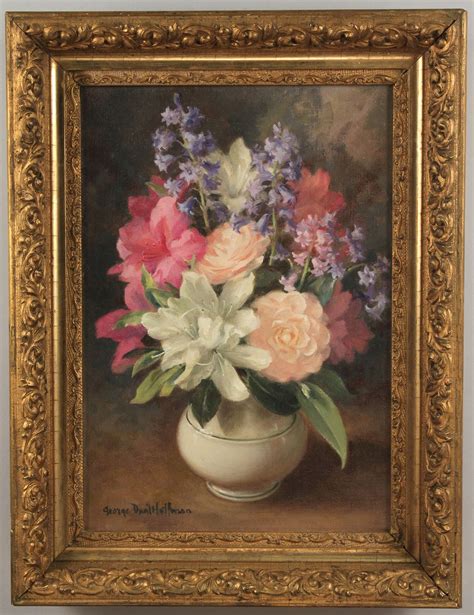Lot 83 George Hoffman Oil On Canvas Floral Still Life Case Auctions