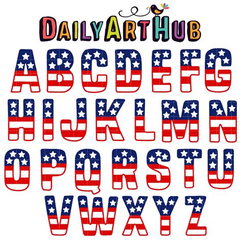 Star Spangled Letters Clip Art Set Daily Art Hub Free Clip Art Everyday Superhero Party