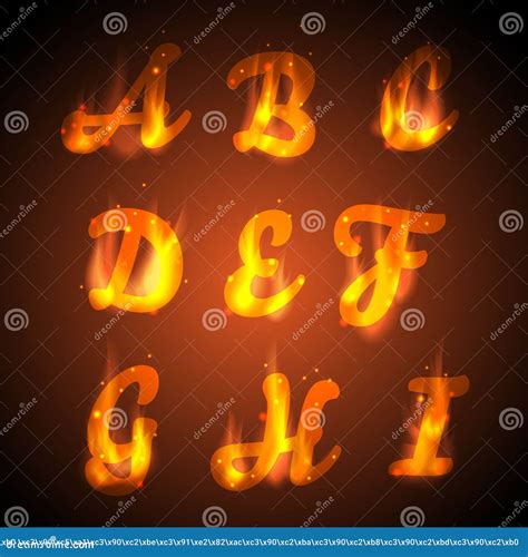 Fire Alphabet Vector Stock Vector Illustration Of Collection 41898782