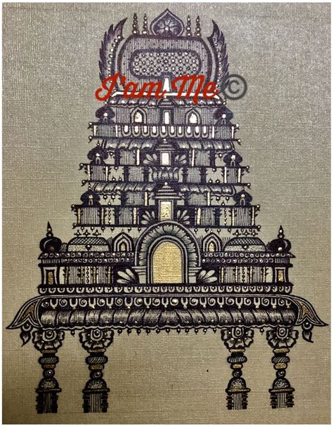 Hand Drawn Hindu Style Gopuram Gopuram Is A Monumental Entrance Tower