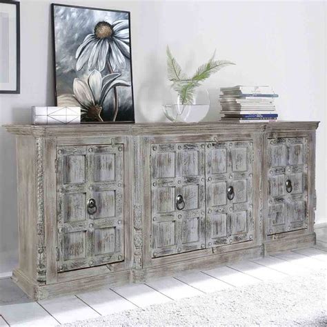 Abingdon Rustic Solid Wood Drawer Extra Long Sideboard Cabinet Lupon