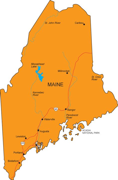 Political Map Of Maine Stock Photo Alamy