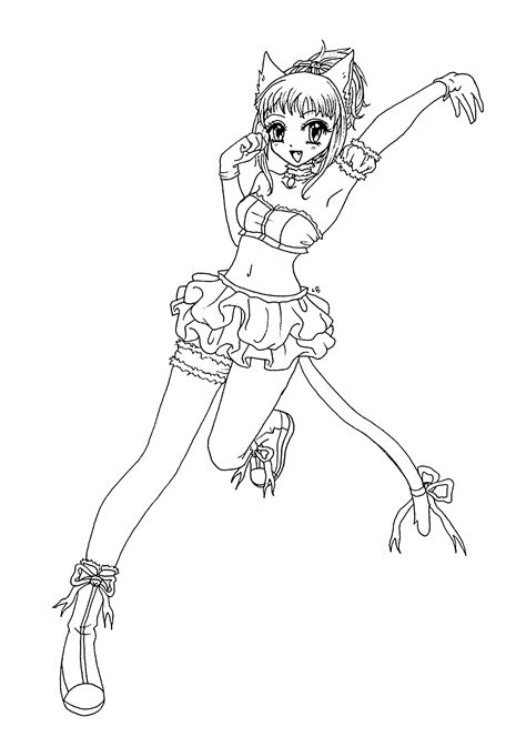 Anime Cat Girl Coloring Pages Coloring Home