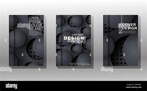 Moderno Diseño De La Cubierta 3d Con Formas Círculo Gris Y Negro Círculo Patrones Como