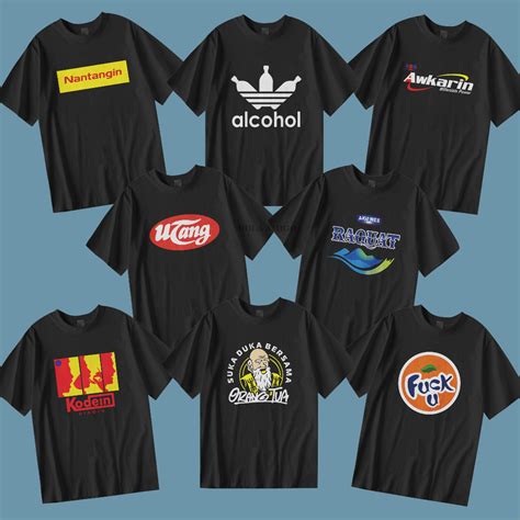 Jual Kaos Baju Plesetan Merk Kaos Viral Meme Baju Plesetan Brand Logo Merk Part Shopee
