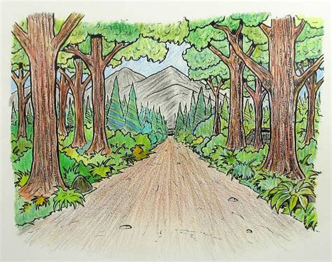 Forest Pathway In Colored Pencil Pathways Colored Pencils Starry