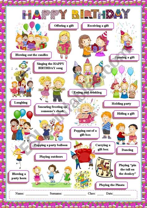 A Worksheet To Practise Birthday Vocabulary Hope You Enjoy It Crafty