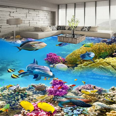 Beibehang Customize Any Size Mural Hd Beautiful Underwater World