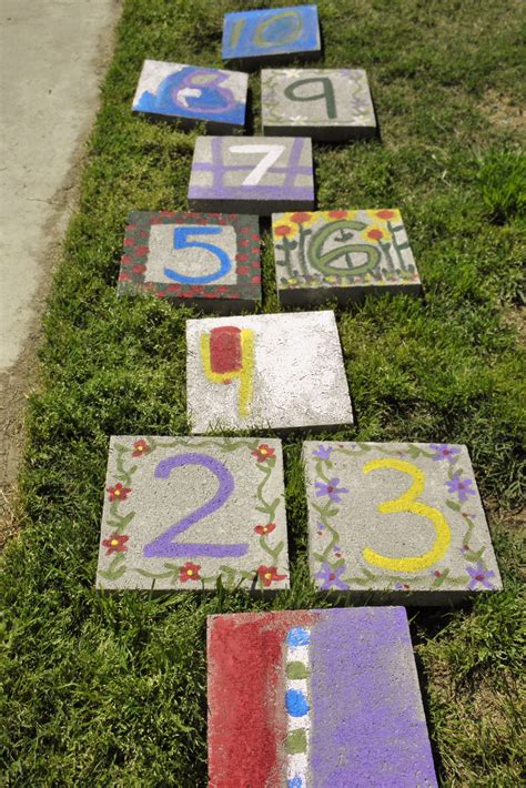 The Hopscotch I Made With My Four Year Old Acrylic Craft Paints On